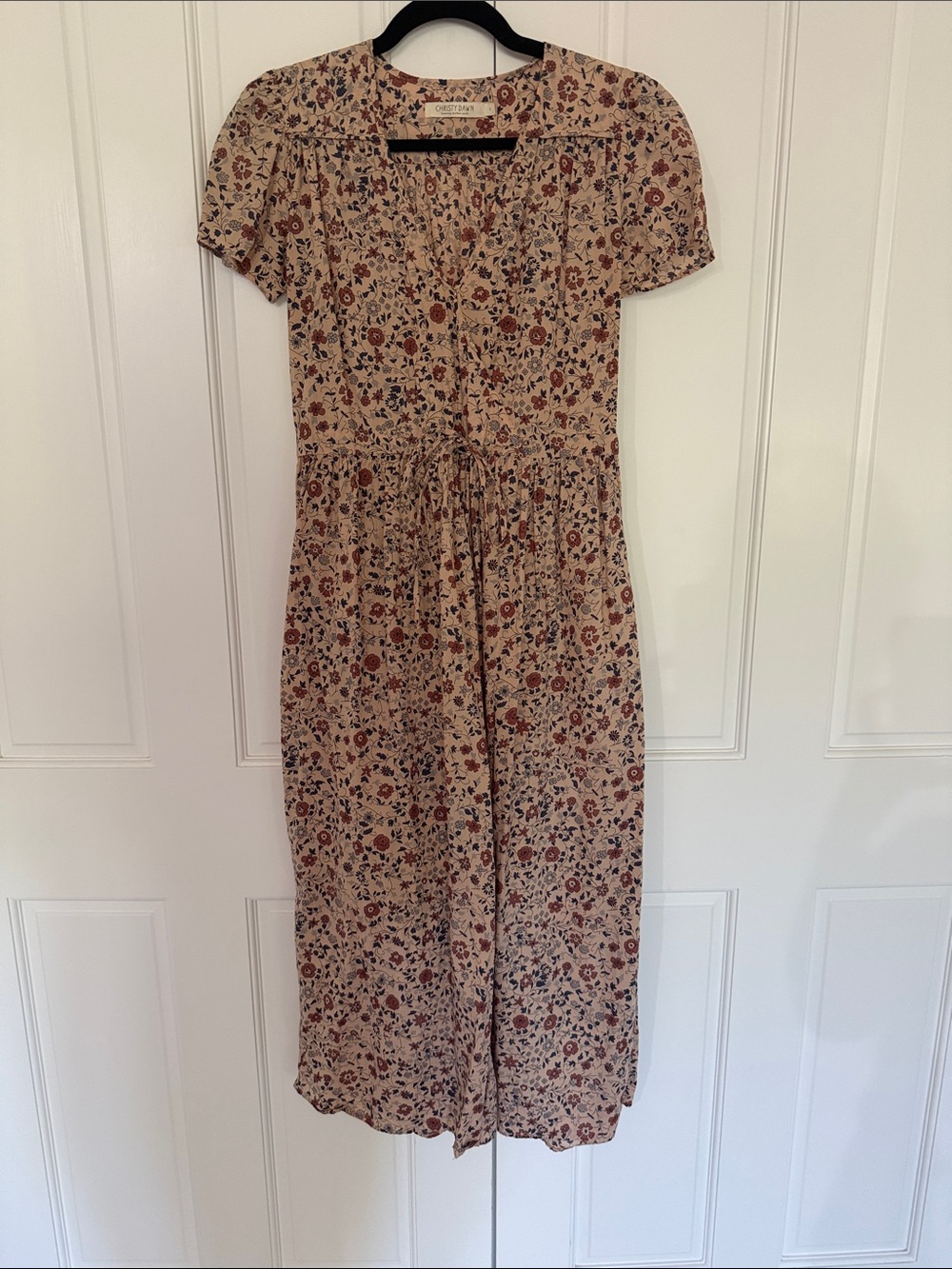 Christy Dawn The Plum Dress in Sand Anemone Vine Floral Size S Boho Midi